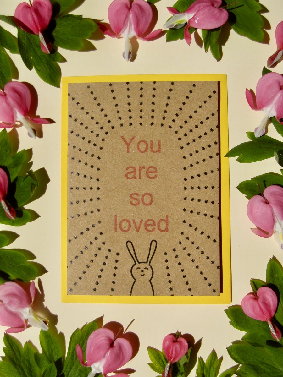 So loved bunny- mini greetings card