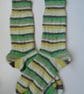 Hand-cranked Knitted Ribbed Wool Socks Size 8 to 9 - Image 4
