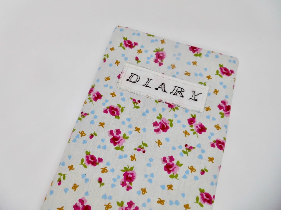 SOLD CLEARANCE 2021 Diary with a floral fabric slip cover