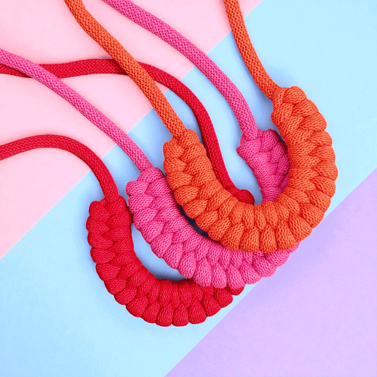 Handmade Woven Macrame Necklace - Modern Boho Jewellery