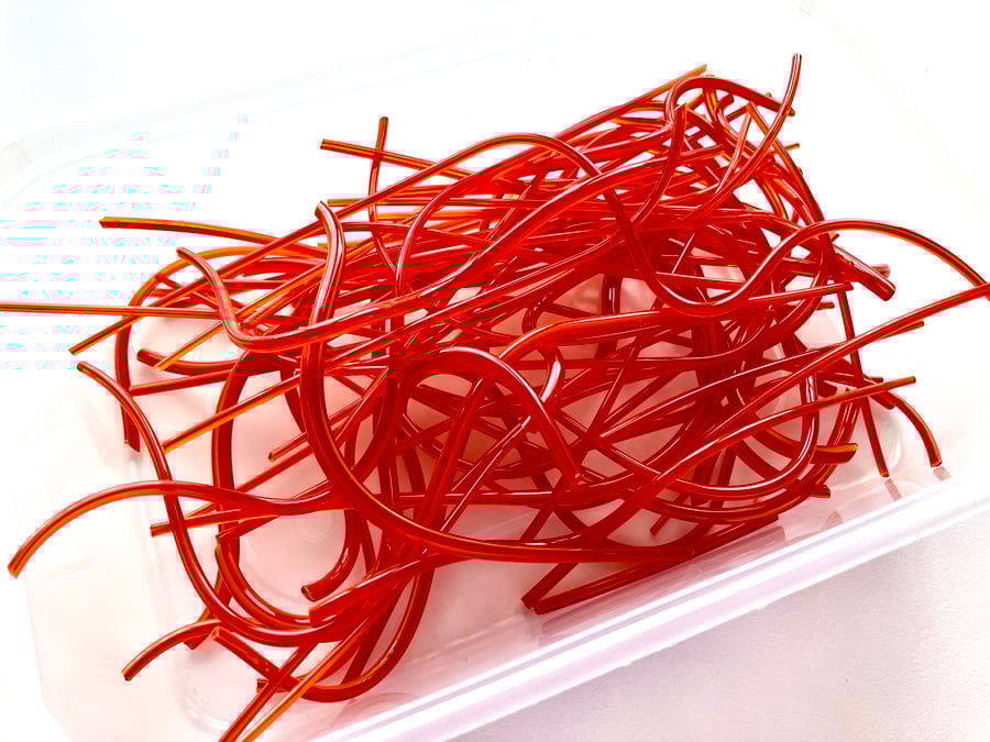 75g Orange Streaky Bullseye 90coe glass Vitrigraph stringers