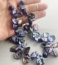Peacock Blue Large Irregular Keshi Pearl Necklace - Image 6