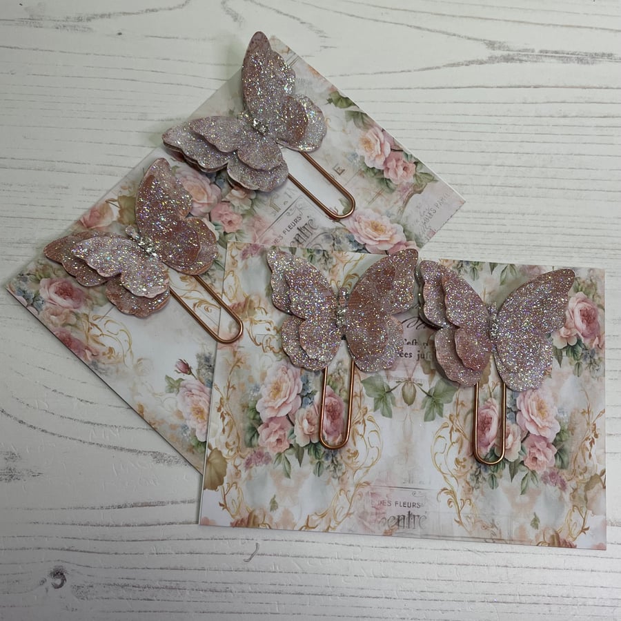 Paperclips - Butterfly Glitter Paperclips - Set of 2 PB 16