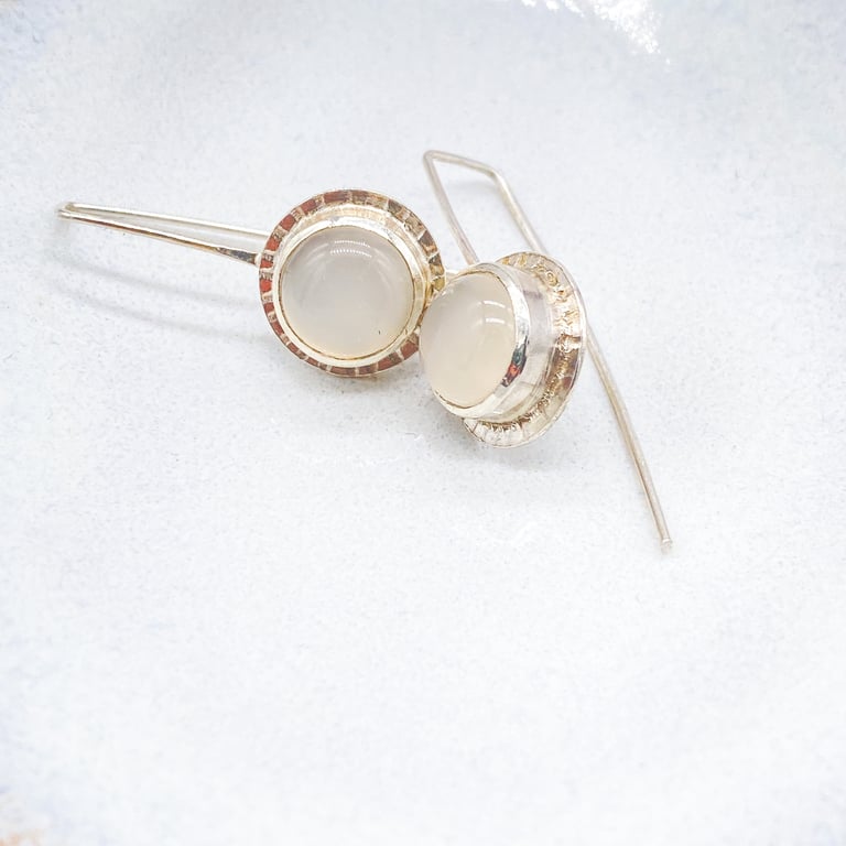 Branca Onyx Silver Earrings Handmade 