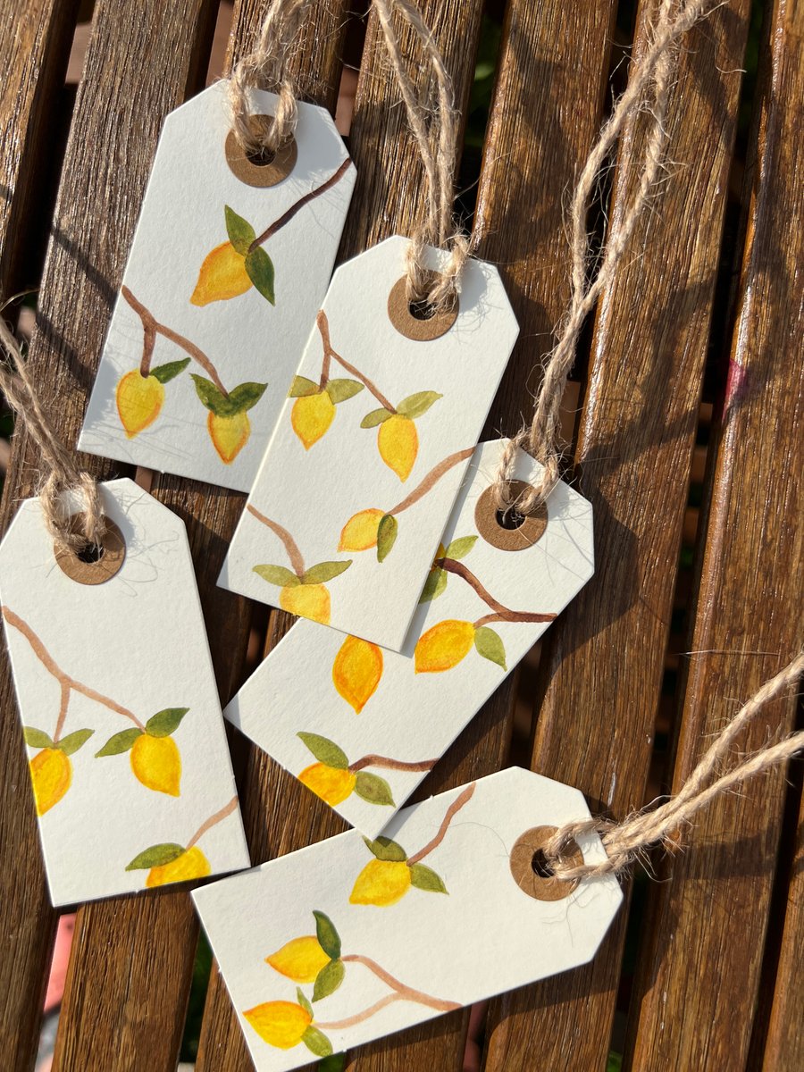 Lemon gift tags - 5 fruity tags