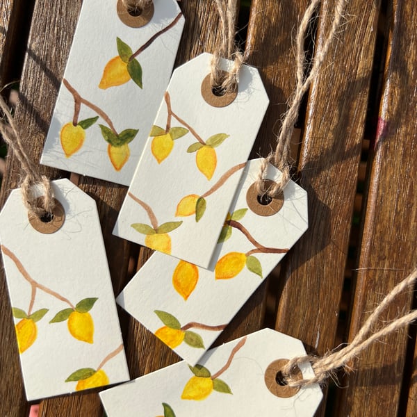 Lemon gift tags - 5 fruity tags