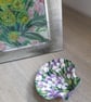 "Violas" handpainted king scallop shell trinket dish