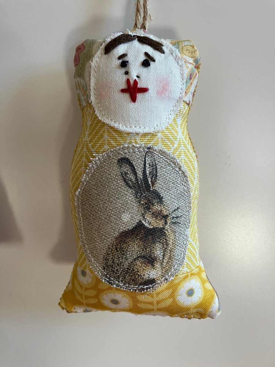 Decorative mini hanging doll hand made in Devon - Clare 