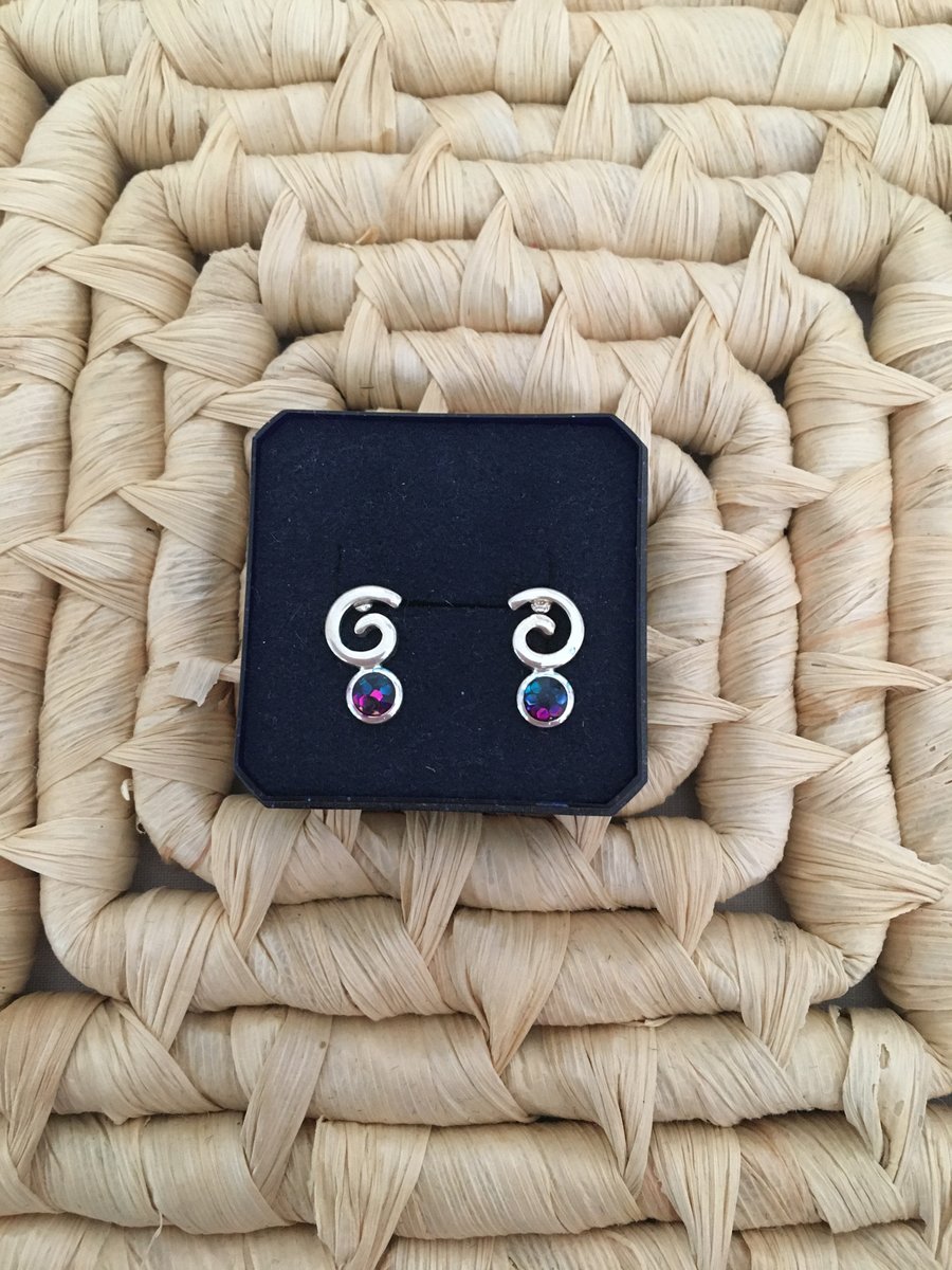 Swirl Tri-coloured Earstuds