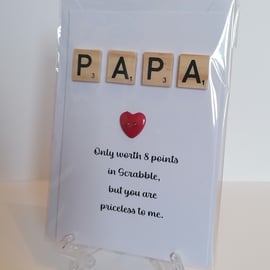  Papa only worth 8 points in Scrabble greetings card