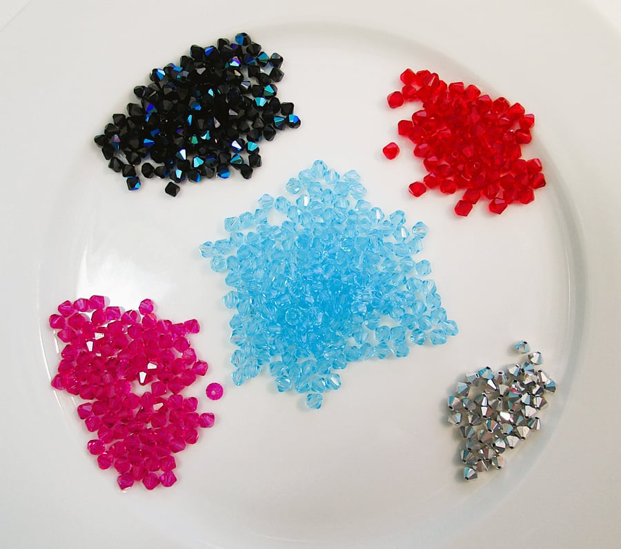 Destash 4mm czech glass bicone beads