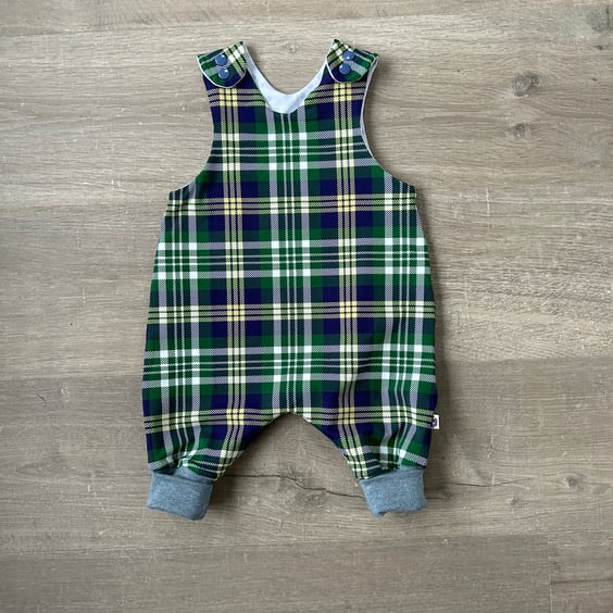 Green and Blue Tartan Romper available in sizes up to 9-12 months