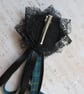 Black Watch Tartan Ruffle Black Lace Regency Ribbons Hair or Bonnet Clip - Image 4