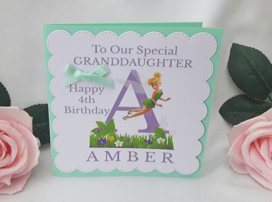Handmade Personalised Tinkerbell Birthday Card