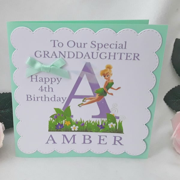 Handmade Personalised Tinkerbell Birthday Card