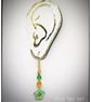 Green glass star bead earrings  - Image 4