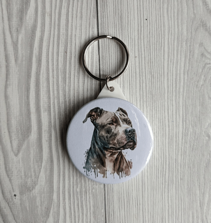 Staffordshire Bull terrier Keyring - Staffy Dog Gifts