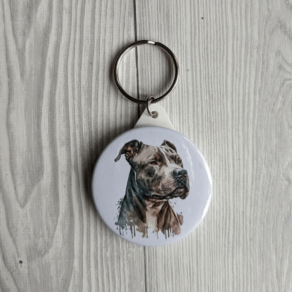 Staffordshire Bull terrier Keyring - Staffy Dog Gifts