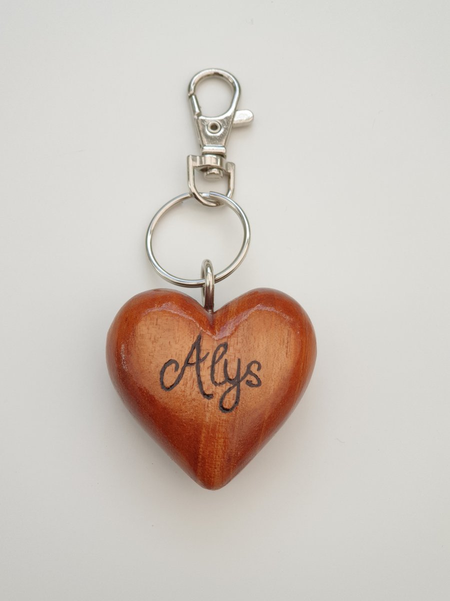 Personalised wooden keyring, date, name, initial, milestone birthday gift