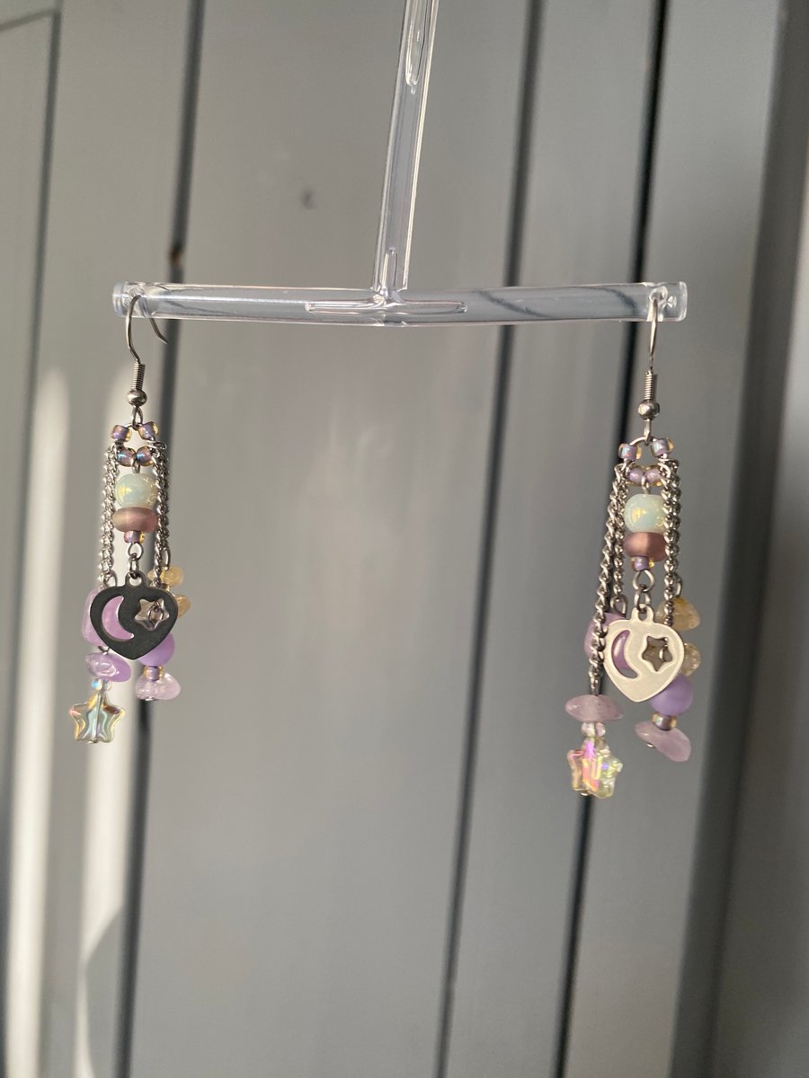 Kimberley - Moon & Star Earrings 