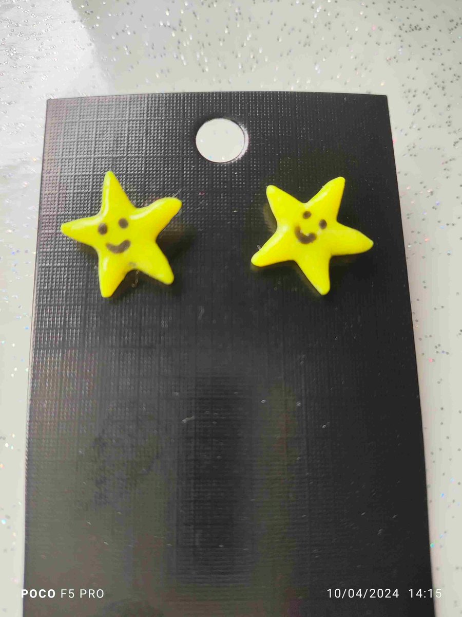 Polymer clay star earrings