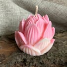 Seconds Sunday Lotus flower shaped soy wax candle with cherry blossom fragrance