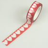 Heart 15mm Washi Tape,Valentines Kawaii Decorative Tape, Cards, Journals, Crafts