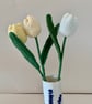 Pastel tulip bouquet, 3 crochet tulip mini bouquet, everlasting flowers - Image 4