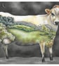 Cow Landscape Art Giclee Print - "Mother of us All" - wildlife art, surreal art  - Image 2
