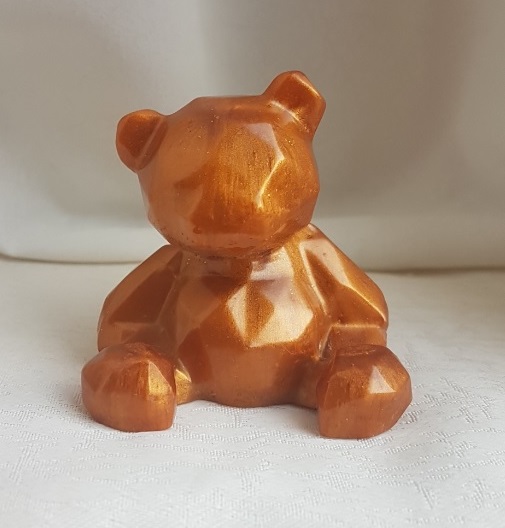 Gorgeous Doubloon Gold Resin Bear - Keepsake Gift.