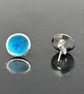 Enamel Earrings, round enamel studs,  - Image 1