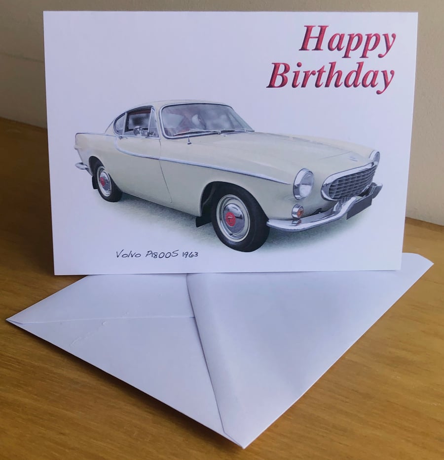 Volvo P1800S 1963 - Birthday, Anniversary, Retirement or Plain Card