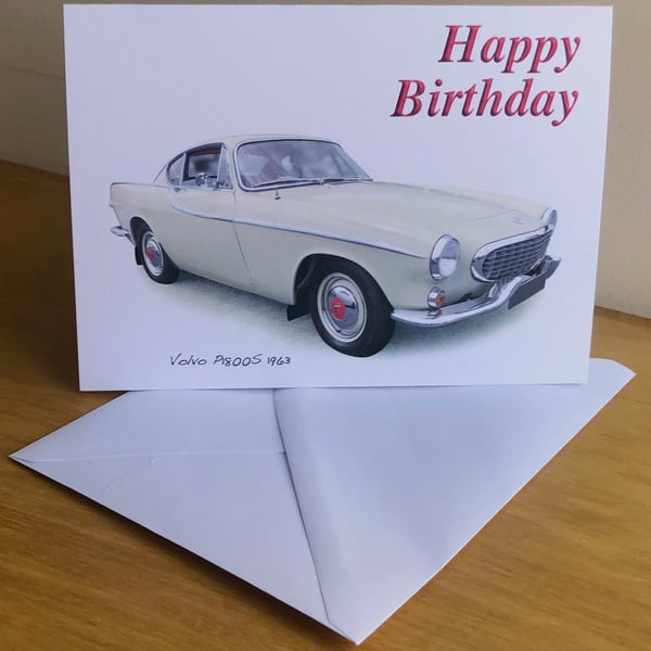 Volvo P1800S 1963 - Birthday, Anniversary, Retirement or Plain Card