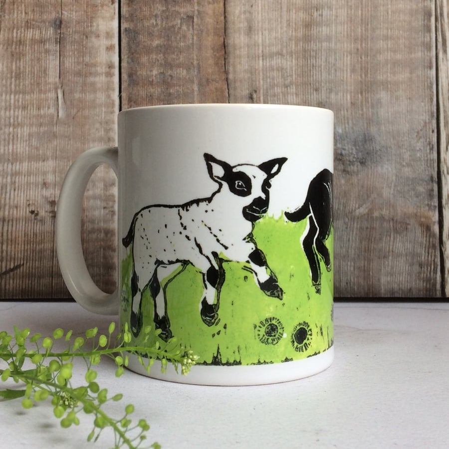Spring Lambs Ceramic Mug (Large) Easter and Springtime gift