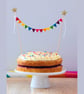 Felt Rainbow Cake Topper Bunting with Mini Equilateral Triangle Flags - Image 2