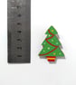 Christmas Tree Pin Badge, Xmas Brooch, Festive Wooden Badge - Image 4