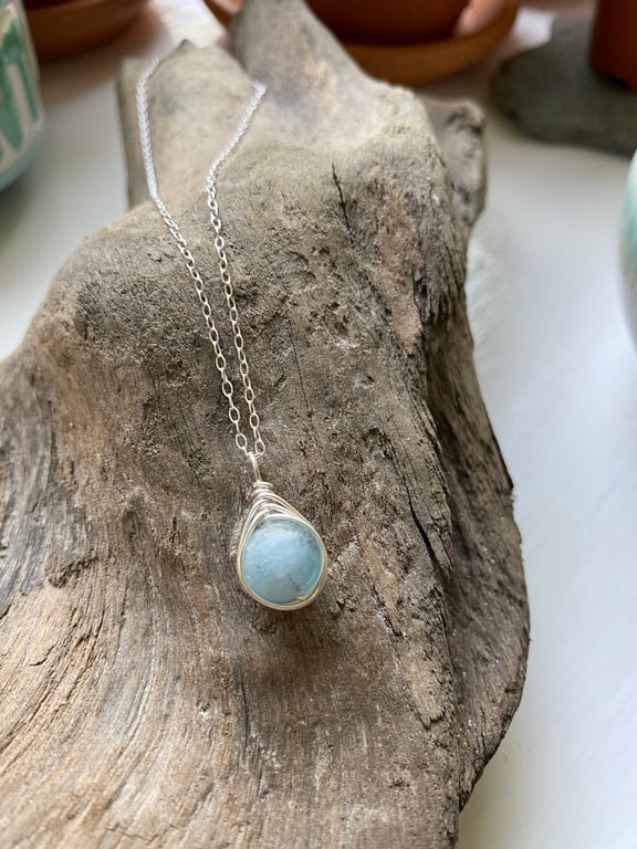 Aquamarine Drop Necklace
