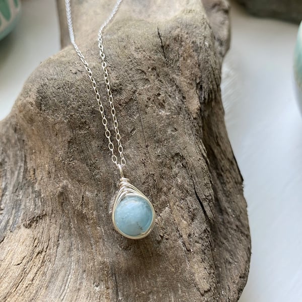 Aquamarine Drop Necklace