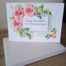 Handmade Personalised Birthday Card with 3d Flowers 