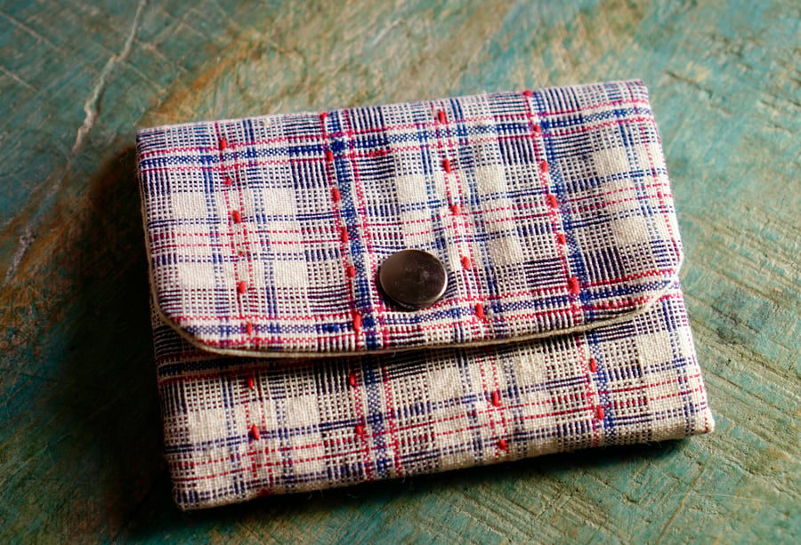Vintage Fabric Card Holder Handmade Card Purse 