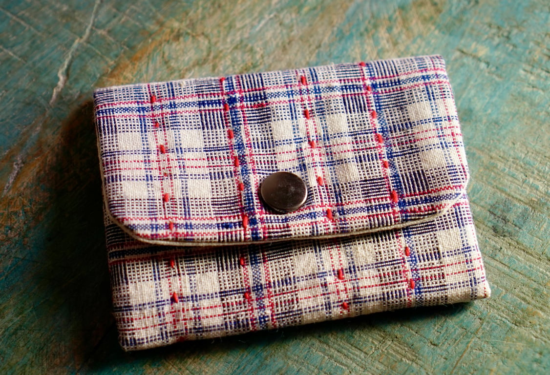 Vintage Fabric Card Holder Handmade Card Purse 