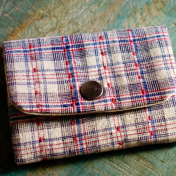 Vintage Fabric Card Holder Handmade Card Purse 