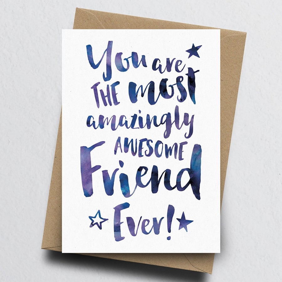 The Most Amazingly Awesome Friend Greeting Card - Friends Card, Thank You Card