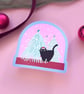 Snowy Christmas Cat Sticker