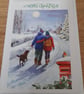 MERRY CHRISTMAS SNOW SCENE CHRISTMAS CARD. - Image 3