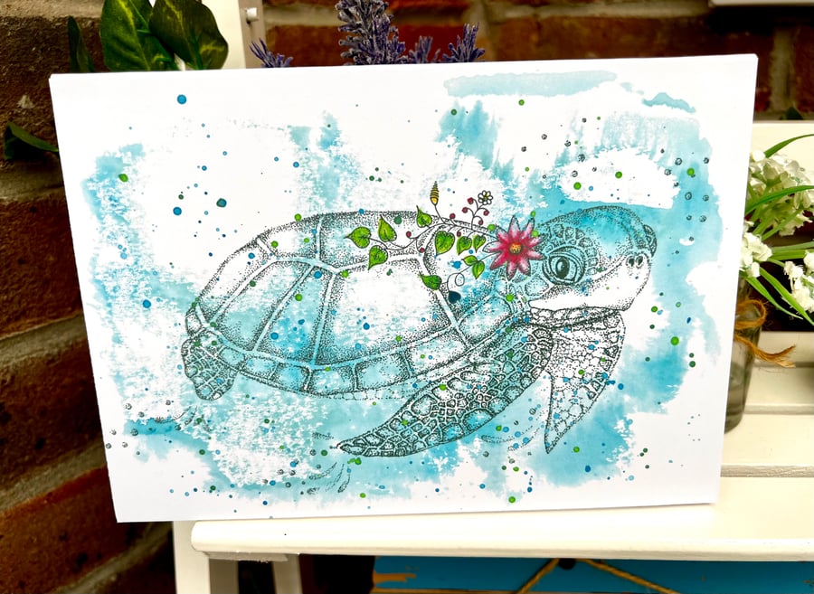 Illustration print - foam board backing 'Tilly the Turtle'