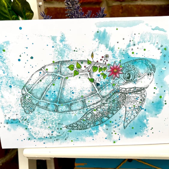 Illustration print - foam board backing 'Tilly the Turtle'