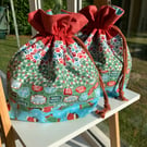 Christmas lined drawstring swag bag for your pet dog