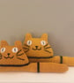 Yellow knitted kitten decor - gift for cat lady - baby boy gift