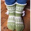 Hand knitted Fairisle socks. 